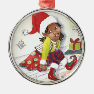 Girl Elf-kerstversiering Metalen Ornament