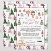 Girl Elf | Kinder kerstbrief Elf Hallo (Voorkant / Achterkant)