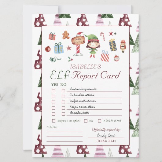 Girl Elf | Kinder kerstkaart Kaart (Voorkant)