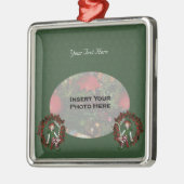 Girl Elf Wreath Holiday Foto Ornament (Links)