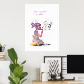 Girl en Dandelion waterverf decor Poster (Thuiskantoor)