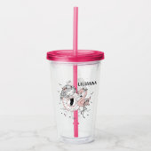 Girl en Flamingo Acryl Drinkbeker (Voorkant)