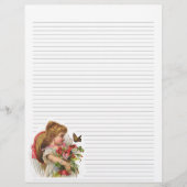  Girl en Flowers Lined Letterhead (Voorkant)