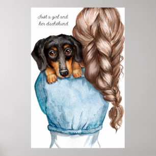 Girl en haar Poster Dachshund