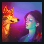 Girl en haar Wolf AI Generated Fantasy Pop Art Poster<br><div class="desc">Meisje en haar Wolf AI genereerden fantasie-pop kunst. Ik hou van het contrast tussen de wolf en zijn meisje of is het meisje en haar wolf, haar zuster moment dat hij het weet. Evochtig een moment in de tijd waarin twee werelden elkaar ontmoeten, maar uit elkaar lijken, zal dit mystieke...</div>