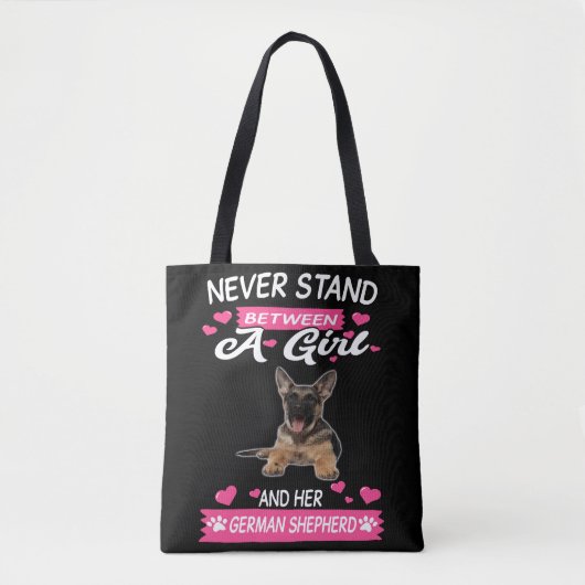 Girl en her German Shepherd Tote Bag (Voorkant)