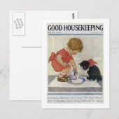 Girl en Kitten, Jessie Willcox Smith Briefkaart (Voorkant / Achterkant)