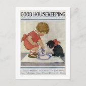 Girl en Kitten, Jessie Willcox Smith Briefkaart (Voorkant)