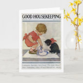 Girl en Kitten, Jessie Willcox Smith Kaart (Gele Bloem)