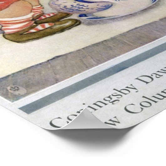 Girl en Kitten, Jessie Willcox Smith Poster (Hoek)