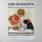 Girl en Kitten, Jessie Willcox Smith Poster (Voorkant)