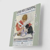 Girl en Kitten, Jessie Willcox Smith Vierkante Klok (Hoek)