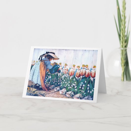 Girl en Tulip, Jessie Willcox Smith Kaart (Voorkant)