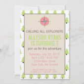 Girl Explorer, Natuur, glamping Adventure-verjaard Kaart (Voorkant)