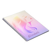 Girl Face Silhouette, Ombre - Gepersonaliseerd Notitieboek (Rechterzijde)