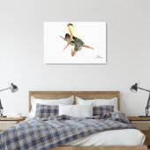 Girl Fairy met geel snijdoek Canvas Afdruk (Insitu (Slaapkamer))