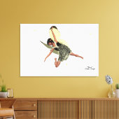 Girl Fairy met geel snijdoek Canvas Afdruk (Insitu (Woonkamer))
