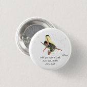 Girl Fairy met gele Button van Wings (Voorkant /achterkant)