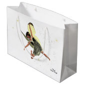 Girl Fairy met Gele Wings Gift Bag Groot Cadeauzakje (Achterkant Gekanteld)