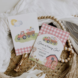 Girl Farm Animals Barnyard Birthday Invitation Kaart