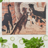 Girl Feeding Cats Vintage Steinlen Poster Theedoek (Gevouwen)