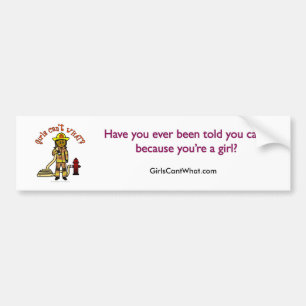Girl Firefighter Bumpersticker