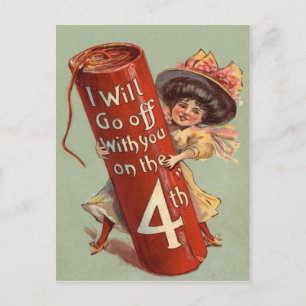 Girl Firework Firecracker Uitnodiging