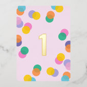 Girl First Birthday Confetti Pink Gold Folie Uitnodiging (Voorkant)