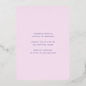 Girl First Birthday Confetti Pink Gold Folie Uitnodiging (Achterkant)