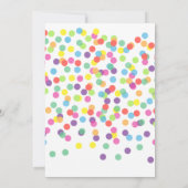 Girl First Birthday Confetti Rainbow Colorful Cute Kaart (Achterkant)
