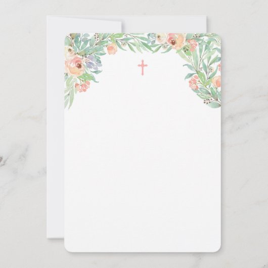 Girl First Birthday en Christening Spring time Kaart (Achterkant)