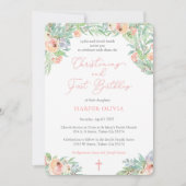 Girl First Birthday en Christening Spring time Kaart (Voorkant)