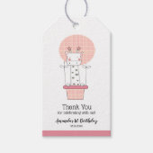 Girl First Birthday Giraffe Favor Cadeaulabel (Voorkant)