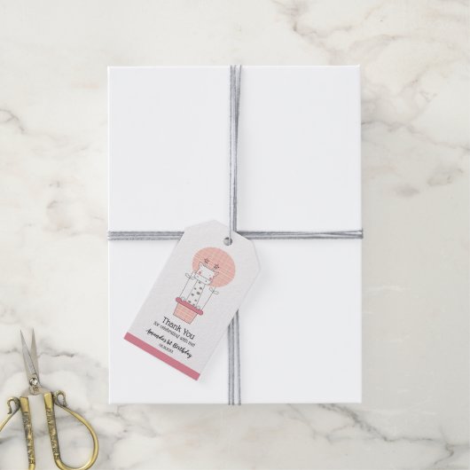 Girl First Birthday Giraffe Favor Cadeaulabel (Met Touw)