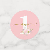 Girl First Birthday Little Miss ONE Confetti (Kleine voorkant)