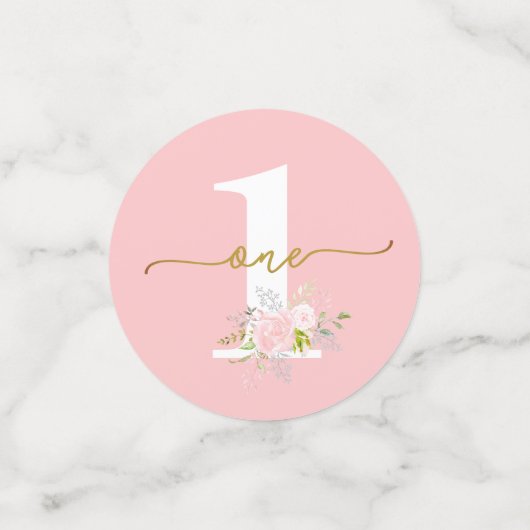 Girl First Birthday Little Miss ONE Confetti (Kleine voorkant)
