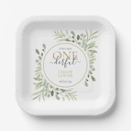 Girl First Birthday Little Miss ONE Papieren Bordje