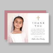 Girl First Commune Dusty Roos Cross Foto Bedankkaart