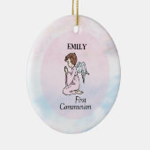 Girl, First Communion Angel Keramisch Ornament (Rechts)