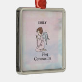 Girl, First Communion Angel Metalen Ornament (Rechts)
