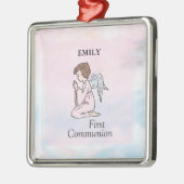 Girl, First Communion Angel Metalen Ornament (Links)