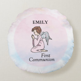Girl, First Communion Angel Rond Kussen