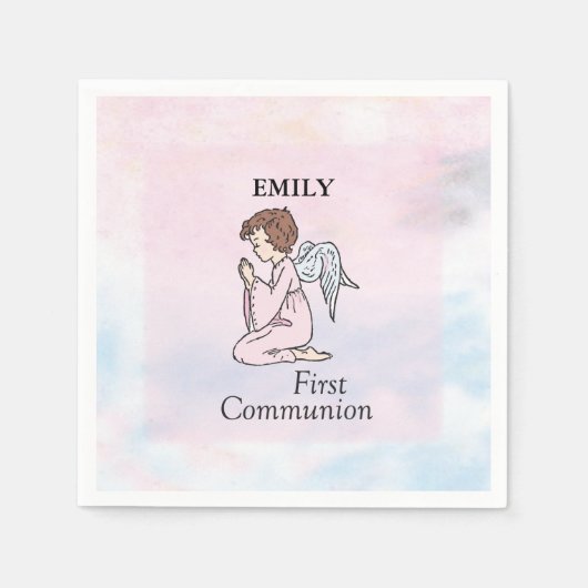 Girl, First Communion Angel Servetten (Voorkant)
