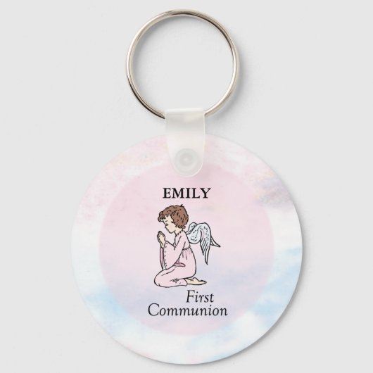 Girl, First Communion Angel Sleutelhanger (Voorkant)