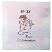 Girl, First Communion Angel Tegeltje (Voorkant)