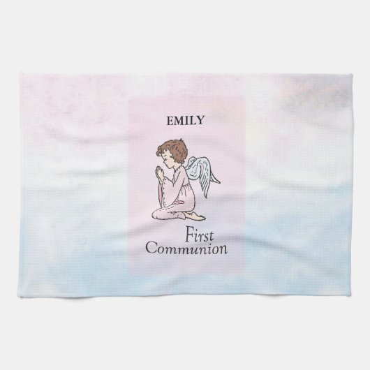 Girl, First Communion Angel Theedoek (Horizontaal)