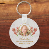Girl First Community Foto roze Magnolia Floral Sleutelhanger (Voorkant)