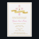 Girl First Community Invitation - Roze Kaart<br><div class="desc">Nodig uw gasten aan een eerste communiquering met deze klantgerichte uitnodiging uit. Pas gewoon de informatie aan. Overeenkomende retour-adreslabel en favoriete sticker.</div>