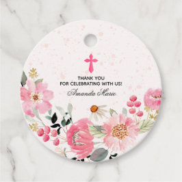 Girl First Community Waterverf Pink Floral Bedankjes Labels