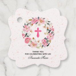 Girl First Community Waterverf Pink Floral Favor Bedankjes Labels